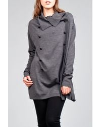 Farhi by Nicole Farhi | Gray Military Knit Jacket in Charcoal | Lyst