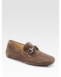 Ferragamo | Natural Parigi Suede Drivers for Men | Lyst