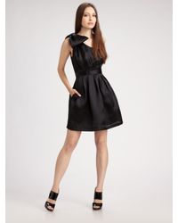 Kara Janx | Black One-shoulder Silk Cocktail Dress | Lyst