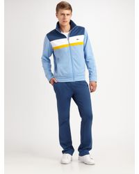Lacoste | Blue Striped Track Jacket for Men | Lyst
