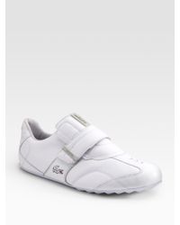 Lacoste | White Tumbled Leather Sneakers for Men | Lyst