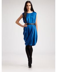 Ports 1961 | Blue Silk Charmeuse Bubble Dress | Lyst