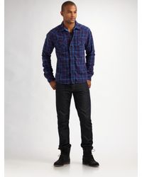 Scotch & Soda | Purple Flannel Shirt Jacket for Men | Lyst