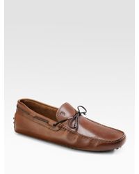 Tod's | Brown Laccetto My Colors Gommini Loafers/brushed Leather for Men | Lyst
