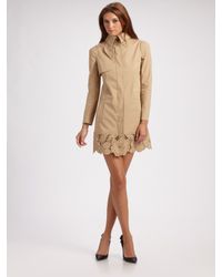 Valentino | Natural Macrame Border Macintonsh Coat | Lyst