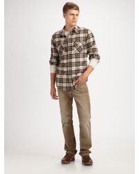 Vince | Green Plaid Flannel Shirt for Men | Lyst