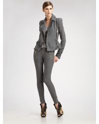 Alexander McQueen | Gray Denim Motorcycle Jacket | Lyst