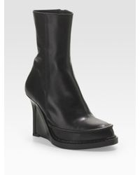 Ann Demeulemeester | Black Wedge Ankle Boot | Lyst