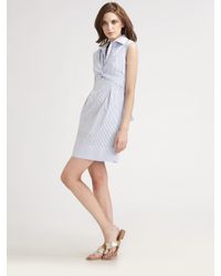 BCBGMAXAZRIA | Blue Twist-front Shirtdress | Lyst