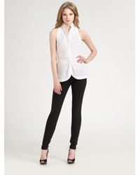 BCBGMAXAZRIA | White Stretch Cotton Poplin Shirt | Lyst