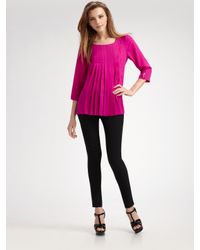 Brian Reyes | Pink Pleated Silk Blouse | Lyst