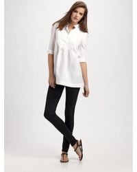 Burberry Brit | White Bib-front Tunic Top | Lyst