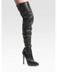 Burberry Prorsum | Black Leather Thigh-high Boots | Lyst