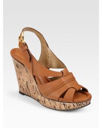 Chloé | Brown Cork Wedge with Slingback | Lyst