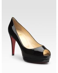 Christian Louboutin | Black Altadama Patent Leather Peep-toe Pumps | Lyst
