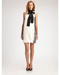 Dolce & Gabbana | White Silk Crepe-de-chine Neck-tie Dress | Lyst