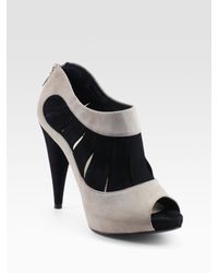 Dior | Gray Eclipse Peep-toe Suede Ankle Boots | Lyst