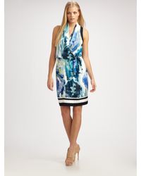 Elie Tahari | Multicolor Halley Stretch Silk Georgette Dress | Lyst
