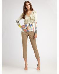 Etro | Green Floral Paisley V-neck Top | Lyst