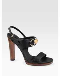 Gucci | Black Miss Bamboo Sandals | Lyst