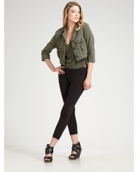 James Perse | Black Cropped Military Jacket | Lyst
