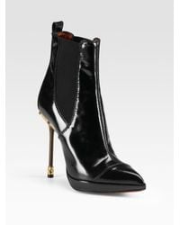 Jonathan Kelsey | Black Point-toe Patent Leather Ankle Boots | Lyst