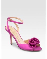 kate spade new york | Pink Satin Sandals | Lyst