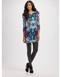 Leifsdottir | Blue Diamond Crush Digital-printed Silk Dress | Lyst