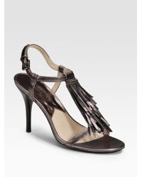 MICHAEL Michael Kors | Metallic Vienna Shiny Sandals | Lyst