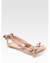 Nina Ricci | Natural Ribbon Ballet Flats | Lyst