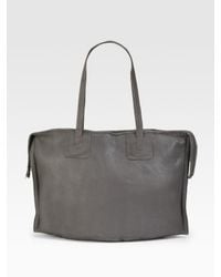 Rick Owens | Gray Double Strap Leather Tote | Lyst