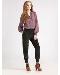 See By Chloé | Purple Butterfly-printed Silk/wool Blouse | Lyst