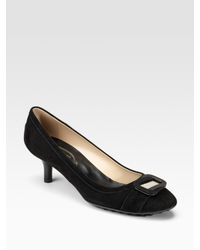 Tod's | Black Gomma Suede Pumps | Lyst
