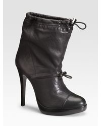 Tory Burch | Black Trisha Drawstring Ankle Boots | Lyst