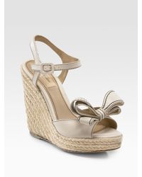 Valentino | White Couture Bow Espadrille Wedges | Lyst