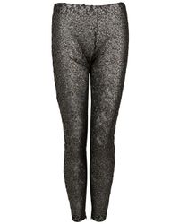 Victoria Beckham | Black Antique Mirror Lace Leggings | Lyst