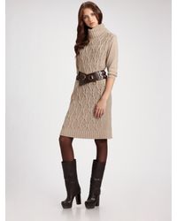 Weekend by Maxmara | Natural Cable-knit Sweater Dress | Lyst