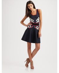 Z Spoke by Zac Posen | Blue Floral Intarsia Dress | Lyst