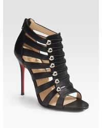 Christian Louboutin | Black Denis Multistrap Sandals | Lyst