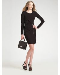 Emilio Pucci | Black Zip-front Jersey Dress | Lyst