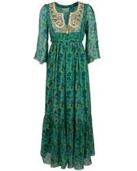 Leaves Of Grass | Green Floral Printed Maxi Dress | Lyst