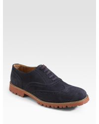 To Boot | Blue Suede Wingtips for Men | Lyst