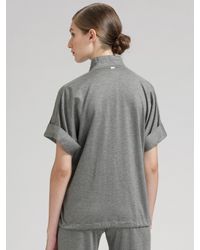 St. John | Gray Short-sleeve Bomber Jacket | Lyst