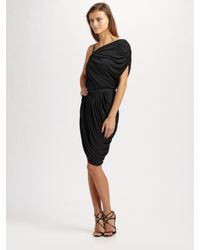 Catherine Malandrino | Black Asymmetrical Leather Strap Dress | Lyst