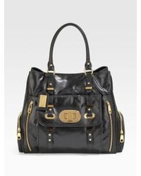 Badgley Mischka | Black Janet Leather Tote | Lyst