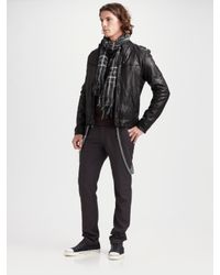 Converse | Black Washed Leather Jacket for Men | Lyst