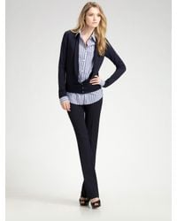 Theory | Blue Jileda Shirt/sweater Combo Top | Lyst