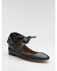Chloé | Black Ankle-wrap Ballet Flats | Lyst