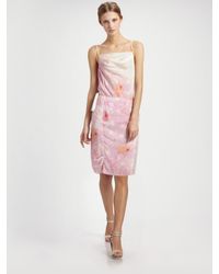 Nina Ricci | Pink Floral Silk Slip Dress | Lyst
