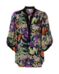 Diane von Furstenberg | Black Gilmore Silk Blend Blouse | Lyst